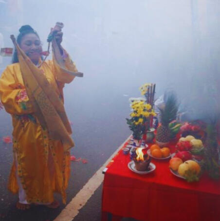 We visit the temple or sacred site and perform your ritual